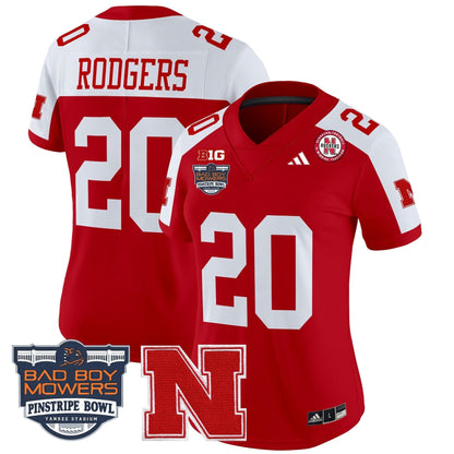 Women's Nebraska Cornhuskers 2025 Pinstripe Bowl Patch Vapor Limited Jersey - All Stitched