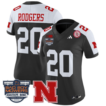 Women's Nebraska Cornhuskers 2025 Pinstripe Bowl Patch Vapor Limited Jersey - All Stitched
