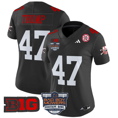 Women's Nebraska Cornhuskers 2025 Pinstripe Bowl Patch Vapor Limited Jersey - All Stitched