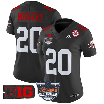 Women's Nebraska Cornhuskers 2025 Pinstripe Bowl Patch Vapor Limited Jersey - All Stitched