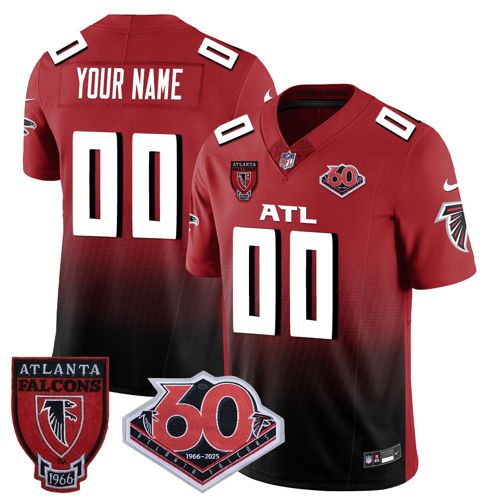 Custom Gender/Name Atlanta Falcons 60th Season Vapor Limited Jersey - All Stitched