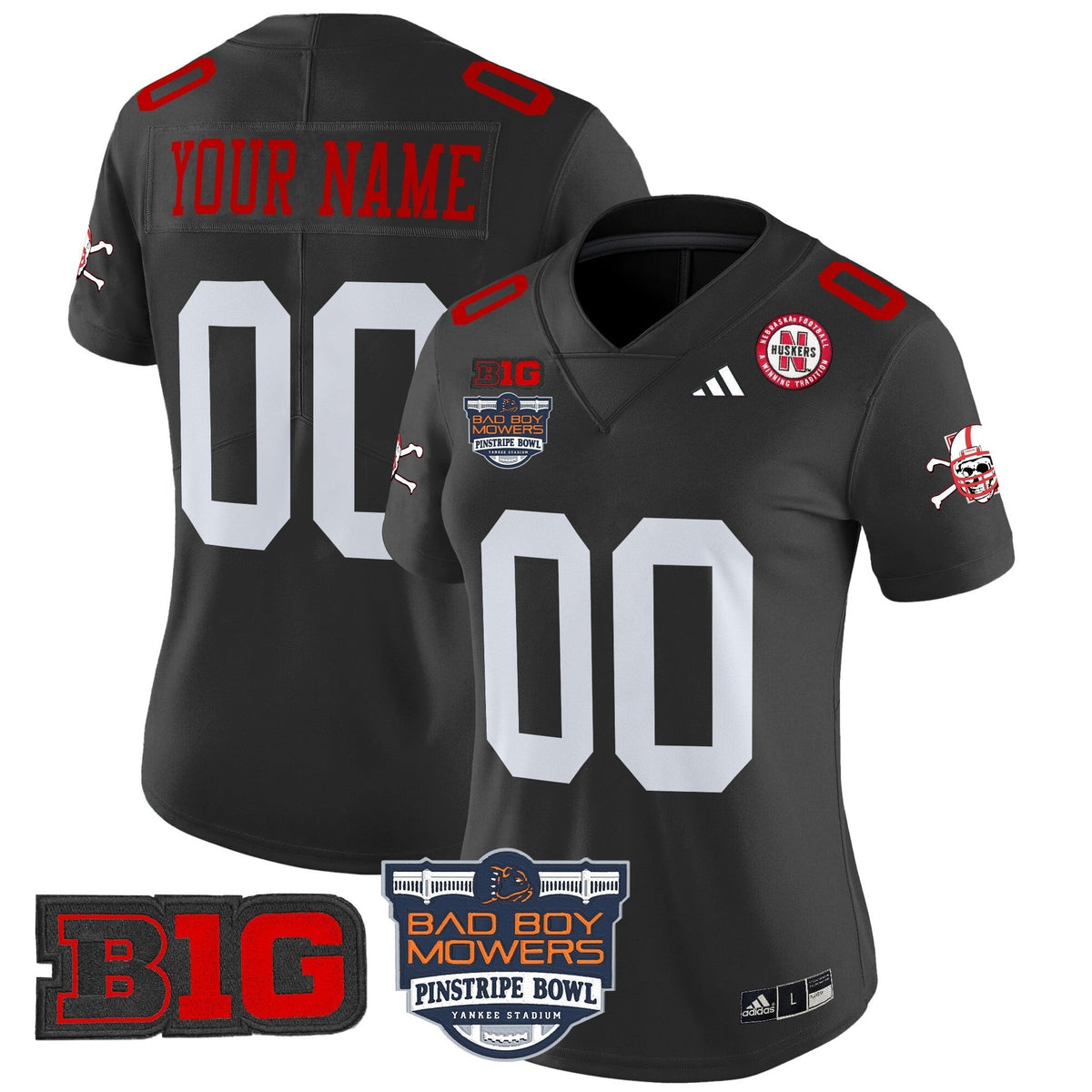 Nebraska Cornhuskers 2025 Pinstripe Bowl Patch Vapor Limited Custom Jersey - All Stitched