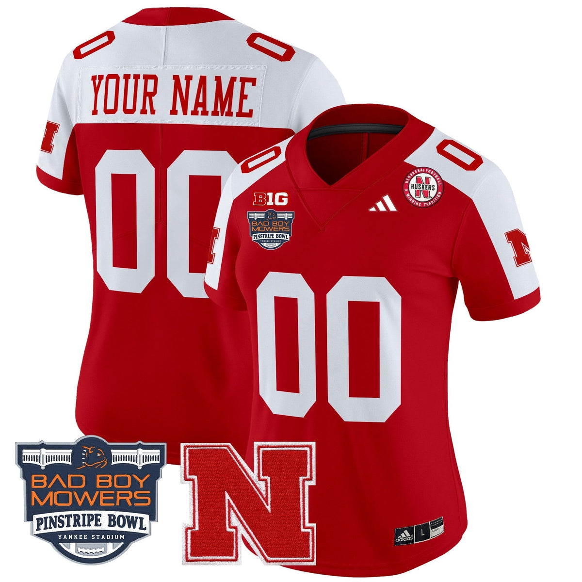 Nebraska Cornhuskers 2025 Pinstripe Bowl Patch Vapor Limited Custom Jersey - All Stitched