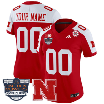 Nebraska Cornhuskers 2025 Pinstripe Bowl Patch Vapor Limited Custom Jersey - All Stitched