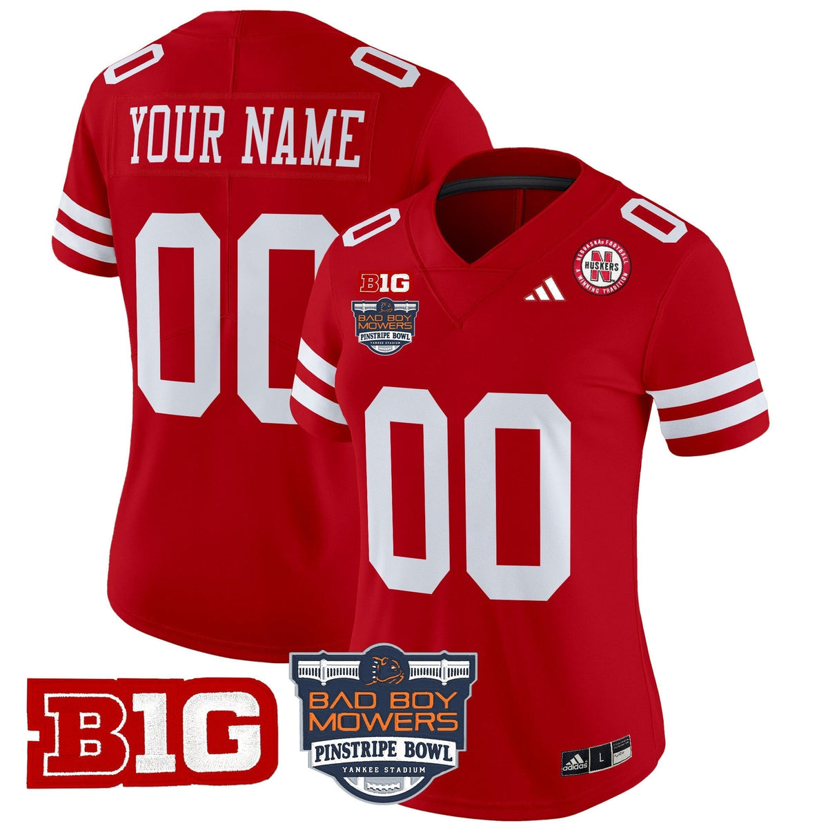 Nebraska Cornhuskers 2025 Pinstripe Bowl Patch Vapor Limited Custom Jersey - All Stitched