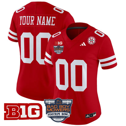 Nebraska Cornhuskers 2025 Pinstripe Bowl Patch Vapor Limited Custom Jersey - All Stitched