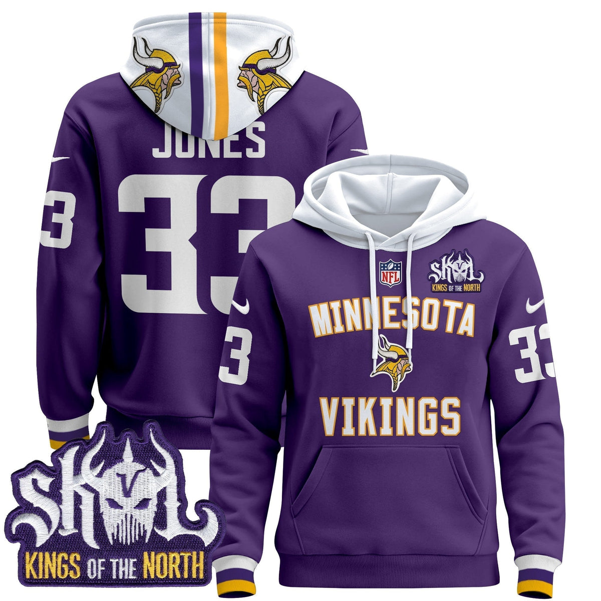 Men's Minnesota Vikings 2024 Pullover Hoodie V4 - All Stitched
