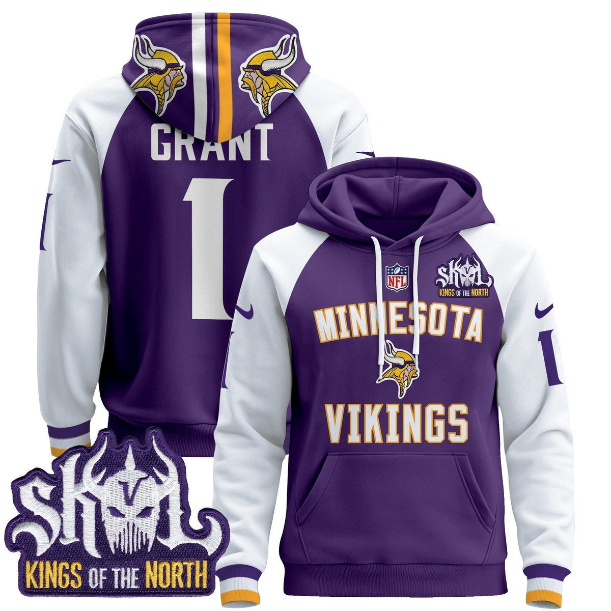 Men's Minnesota Vikings 2024 Pullover Hoodie V4 - All Stitched