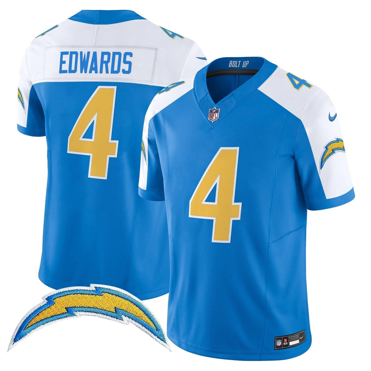 Men's Los Angeles Chargers 2025 Alternate Charger Power Vapor Limited Jersey - All Stitched