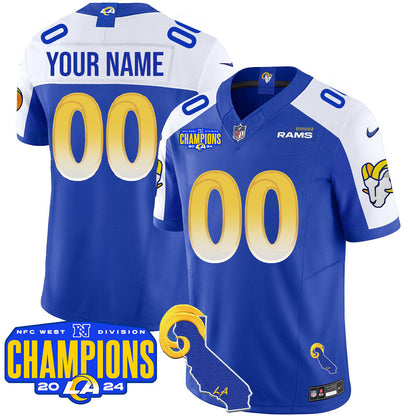 Custom Gender/Name LAR 2024 NFC West Division Champions Jersey - Stitched