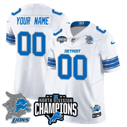 Custom Gender/Name DET 2024 NFC North Champions Gold Jersey N2 - Stitched