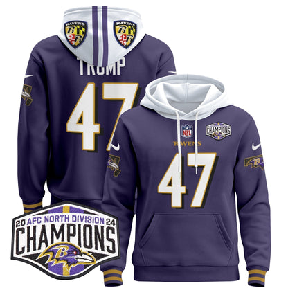 BAL 2024 AFC North Division Champions Patch Pullover Hoodie V2 - Stitched