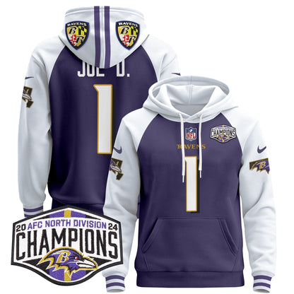 BAL 2024 AFC North Division Champions Patch Pullover Hoodie V2 - Stitched