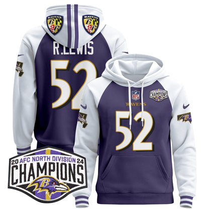 BAL 2024 AFC North Division Champions Patch Pullover Hoodie V2 - Stitched
