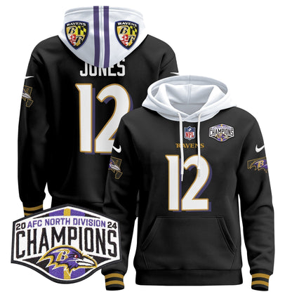 BAL 2024 AFC North Division Champions Patch Pullover Hoodie V2 - Stitched
