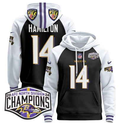 BAL 2024 AFC North Division Champions Patch Pullover Hoodie V2 - Stitched
