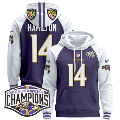 BAL 2024 AFC North Division Champions Patch Pullover Hoodie V2 - Stitched
