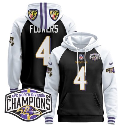 BAL 2024 AFC North Division Champions Patch Pullover Hoodie V2 - Stitched