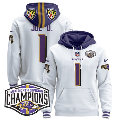 BAL 2024 AFC North Division Champions Patch Pullover Hoodie V2 - Stitched