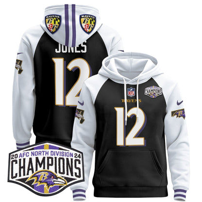 BAL 2024 AFC North Division Champions Patch Pullover Hoodie V2 - Stitched
