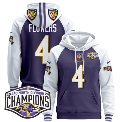 BAL 2024 AFC North Division Champions Patch Pullover Hoodie V2 - Stitched