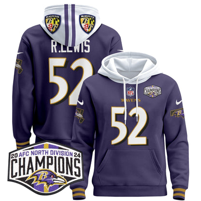 BAL 2024 AFC North Division Champions Patch Pullover Hoodie V2 - Stitched