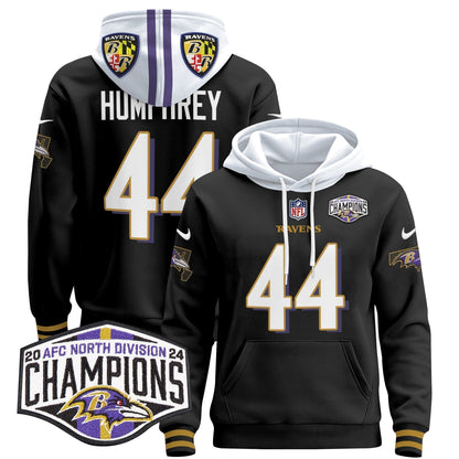 BAL 2024 AFC North Division Champions Patch Pullover Hoodie V2 - Stitched