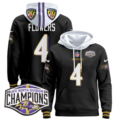 BAL 2024 AFC North Division Champions Patch Pullover Hoodie V2 - Stitched
