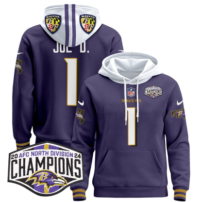 BAL 2024 AFC North Division Champions Patch Pullover Hoodie V2 - Stitched