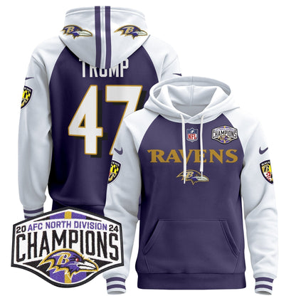 BAL 2024 AFC North Division Champions Patch Pullover Hoodie - Stitched