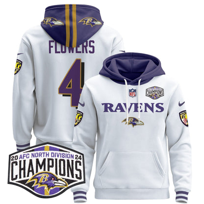 BAL 2024 AFC North Division Champions Patch Pullover Hoodie - Stitched