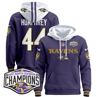 BAL 2024 AFC North Division Champions Patch Pullover Hoodie - Stitched