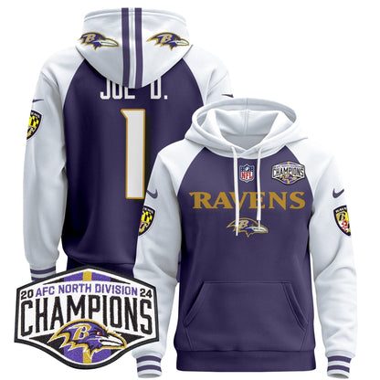 BAL 2024 AFC North Division Champions Patch Pullover Hoodie - Stitched