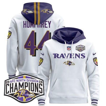 BAL 2024 AFC North Division Champions Patch Pullover Hoodie - Stitched