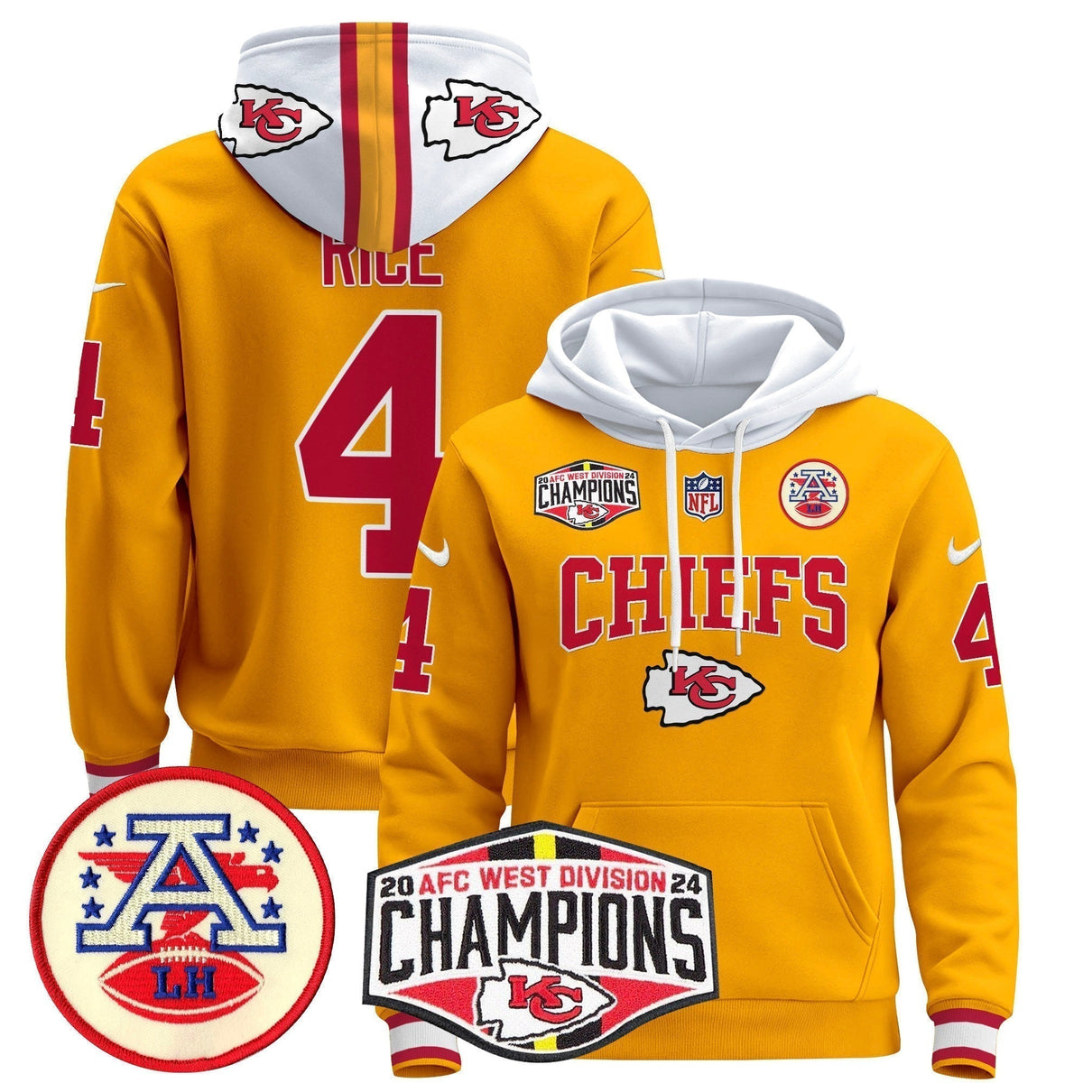 KC 2024 AFC West Division Champions Pullover Hoodie - Stitched