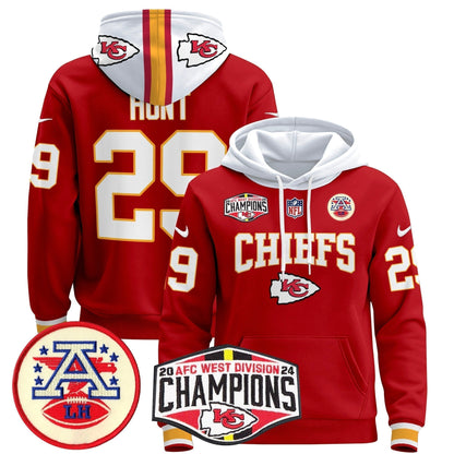 KC 2024 AFC West Division Champions Pullover Hoodie - Stitched