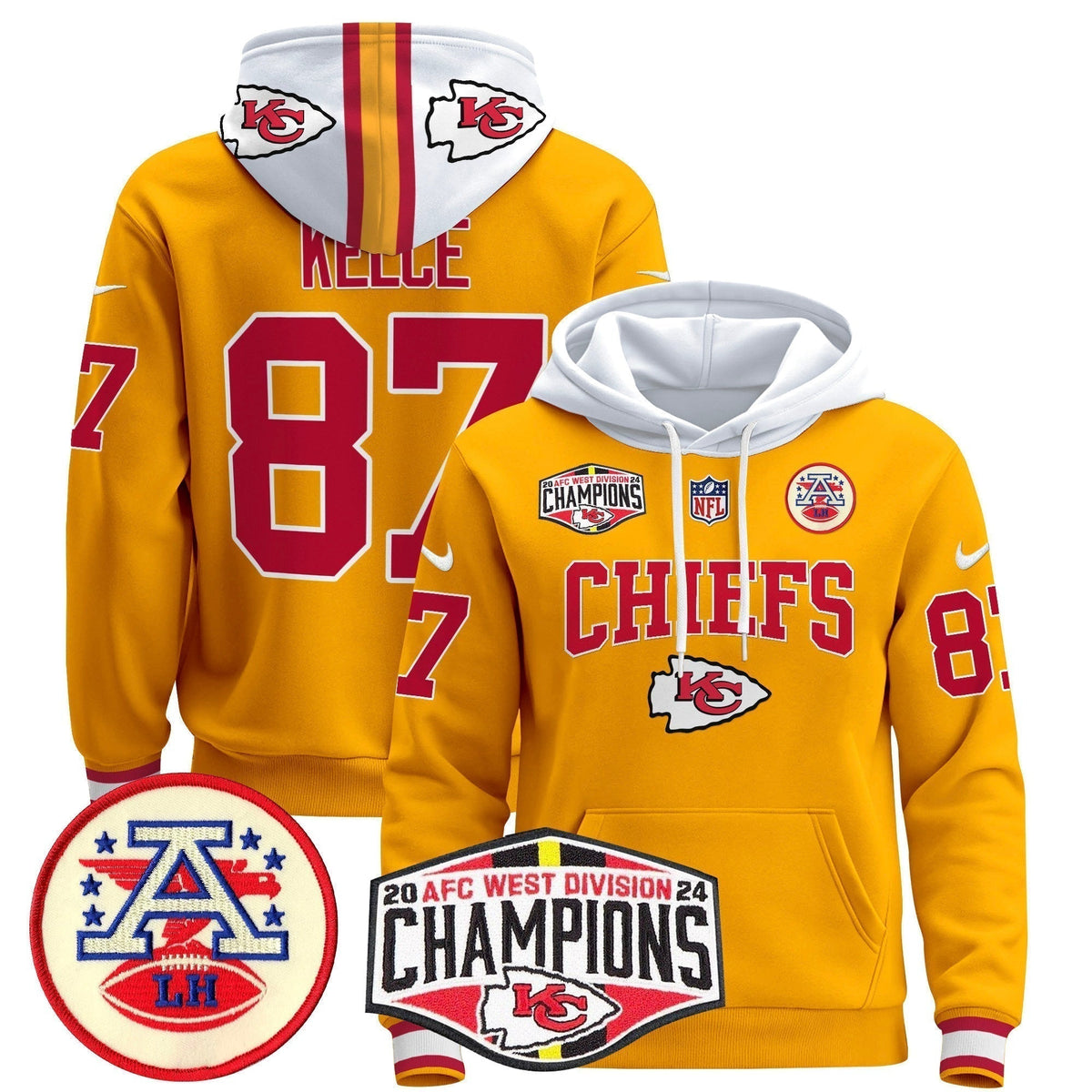 KC 2024 AFC West Division Champions Pullover Hoodie - Stitched