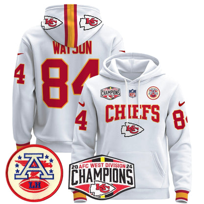 KC 2024 AFC West Division Champions Pullover Hoodie - Stitched