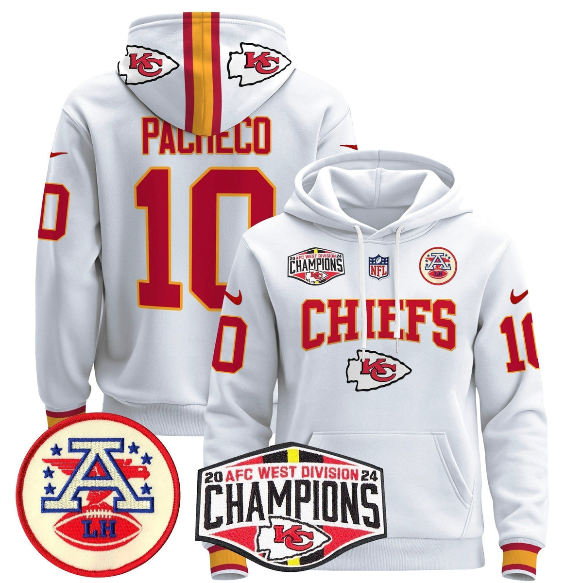 KC 2024 AFC West Division Champions Pullover Hoodie - Stitched