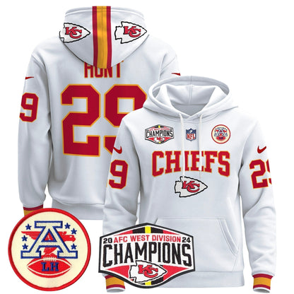 KC 2024 AFC West Division Champions Pullover Hoodie - Stitched
