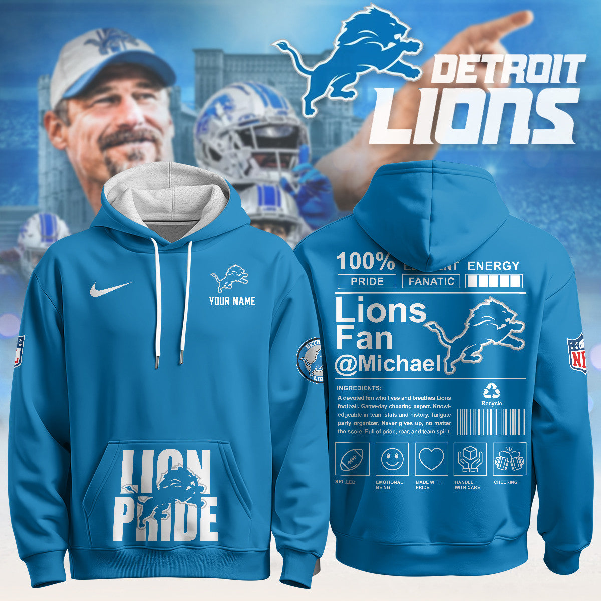 Custom DET Pride Limited Hoodie - Printed