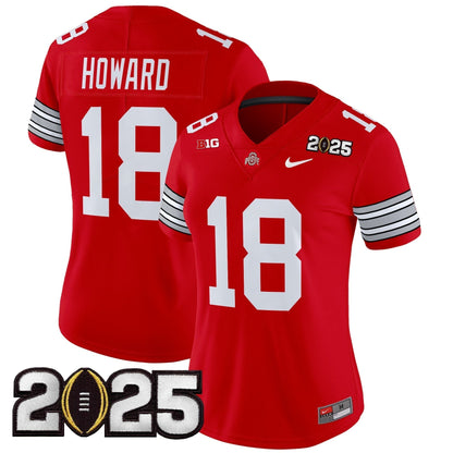 Women's Ohio State Buckeyes 'Heritage Stripe' 2025 CFP Final Patch Vapor Limited Jersey - All Stitched