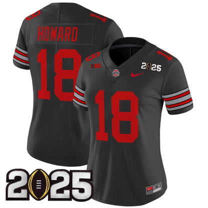 Women's Ohio State Buckeyes 'Heritage Stripe' 2025 CFP Final Patch Vapor Limited Jersey - All Stitched