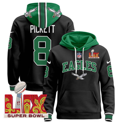 PHI Super Bowl LIX Patch Pullover Hoodie - Stitched