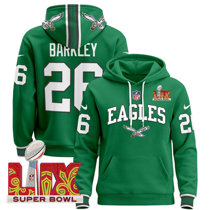 PHI Super Bowl LIX Patch Pullover Hoodie - Stitched