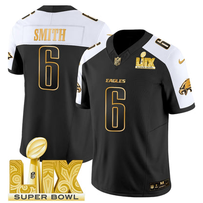 PHI Super Bowl LIX Patch Gold Vapor Limited Jersey - Stitched