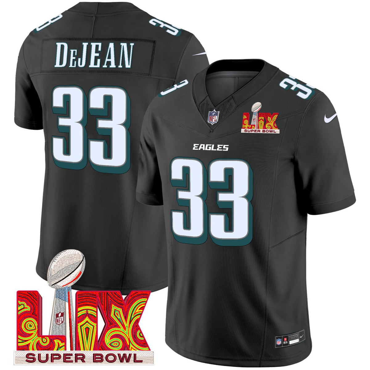 Cooper DeJean PHI Super Bowl LIX Jersey - Stitched