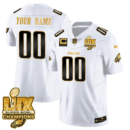 Custom Name/Gender PHI Super Bowl LIX Champions Vapor Limited Jersey - Stitched