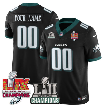 Custom Name/Gender PHI LII-LIX Super Bowl Champions Vapor Limited Jersey - Stitched