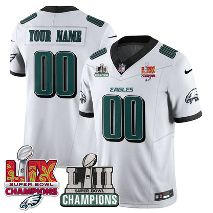 Custom Name/Gender PHI LII-LIX Super Bowl Champions Vapor Limited Jersey - Stitched